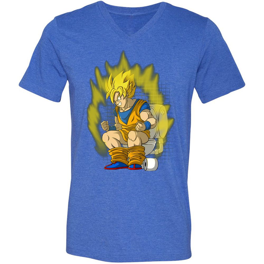 Unisex V-Neck T-Shirt - Q4XLKLCC - Heather True Royal - 14