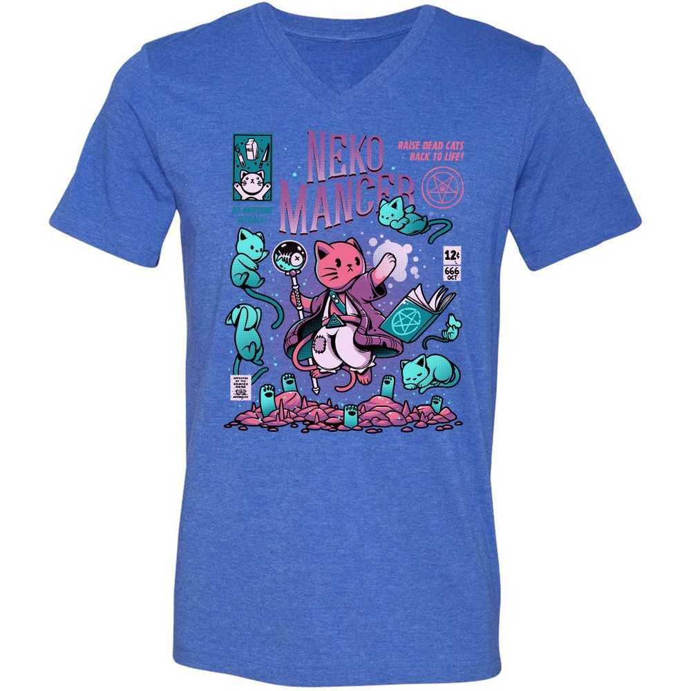 Unisex V-Neck T-Shirt - 1U1A5B9E - Heather True Royal - 14