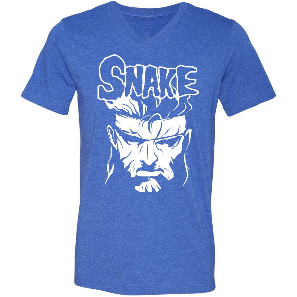 Unisex V-Neck T-Shirt - ZTK3PMDY - Heather True Royal - 14