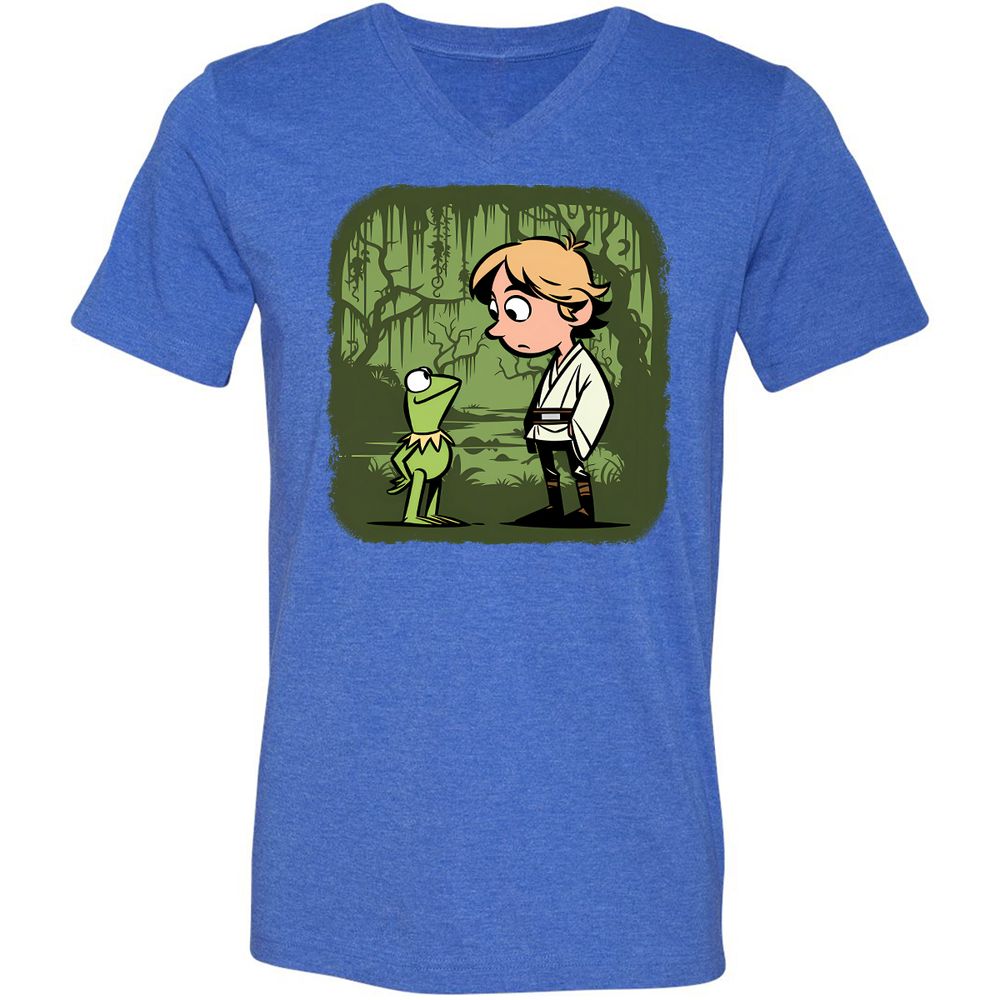 Unisex V-Neck T-Shirt - YAJJN23Z - Heather True Royal - 14