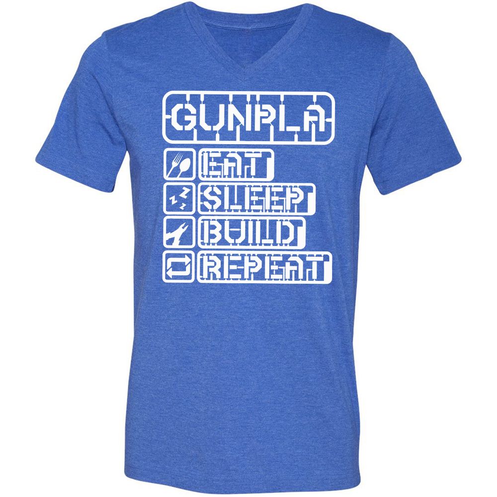 Unisex V-Neck T-Shirt - KCG9ZJ5R - Heather True Royal - 14