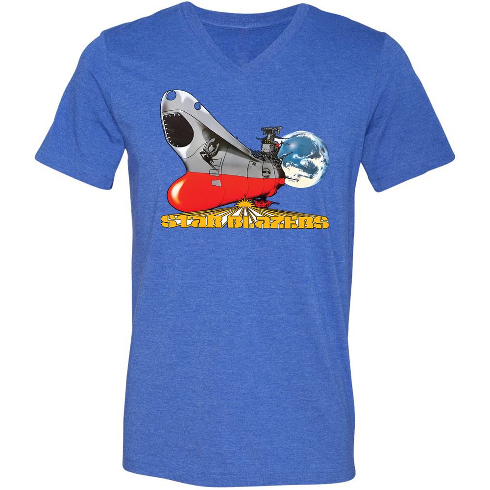 Unisex V-Neck T-Shirt - AX3AXGCB - Heather True Royal - 14