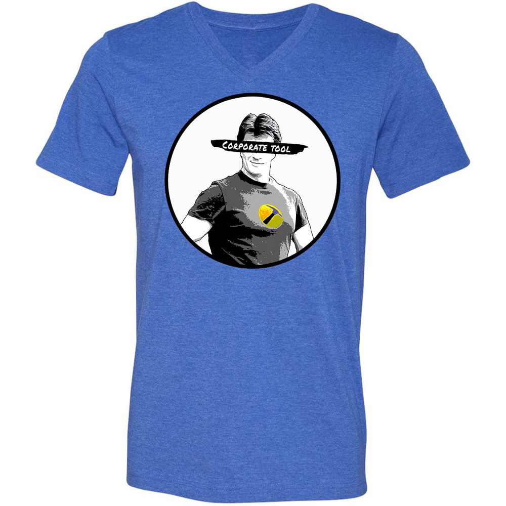Unisex V-Neck T-Shirt - JAVDXXLA - Heather True Royal - 14