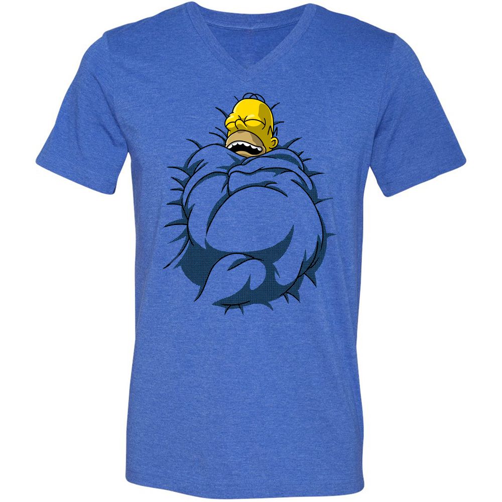 Unisex V-Neck T-Shirt - KXZJJ9PL - Heather True Royal - 14