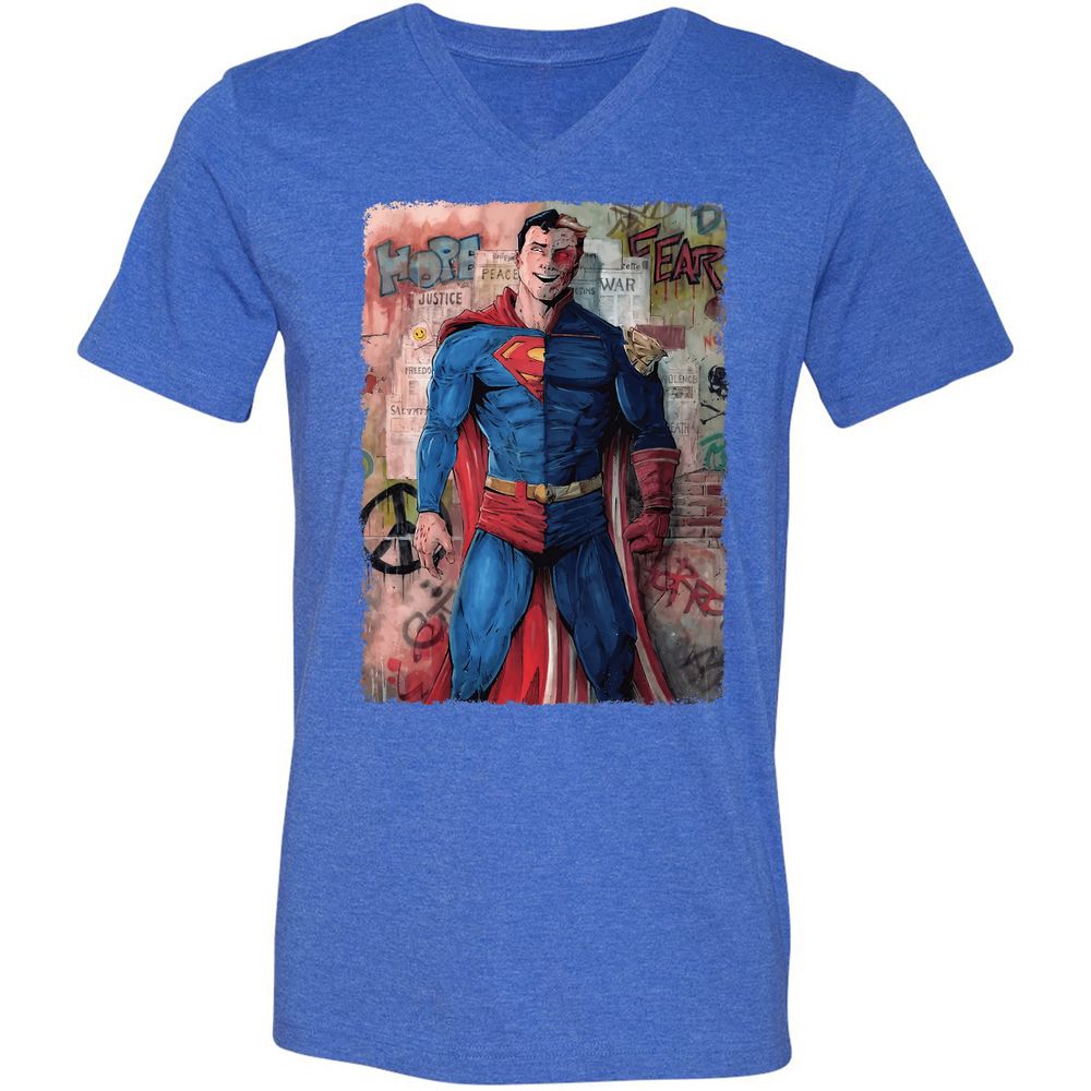 Unisex V-Neck T-Shirt - PNHNVH5B - Heather True Royal - 14