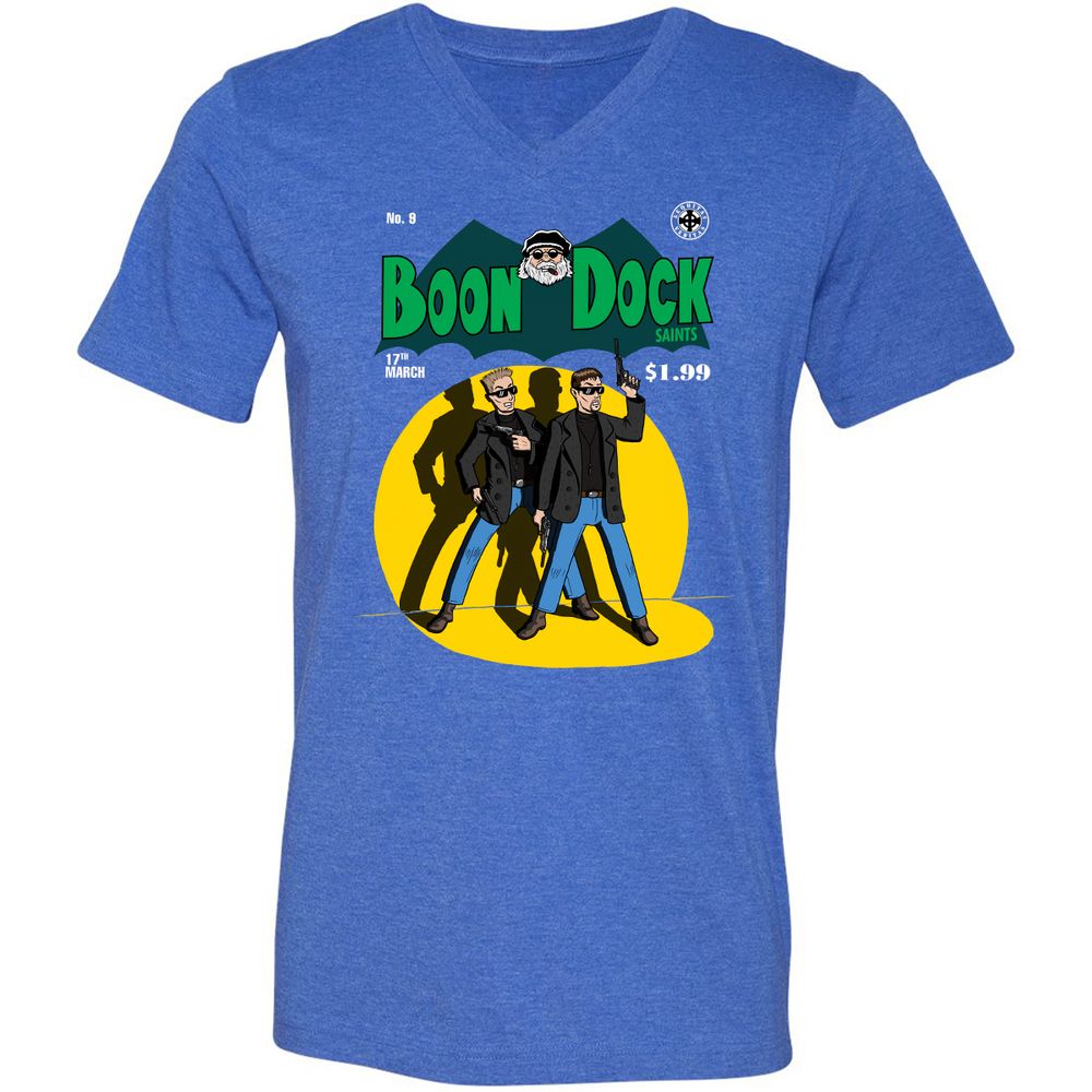 Unisex V-Neck T-Shirt - N6PHKSTJ - Heather True Royal - 14