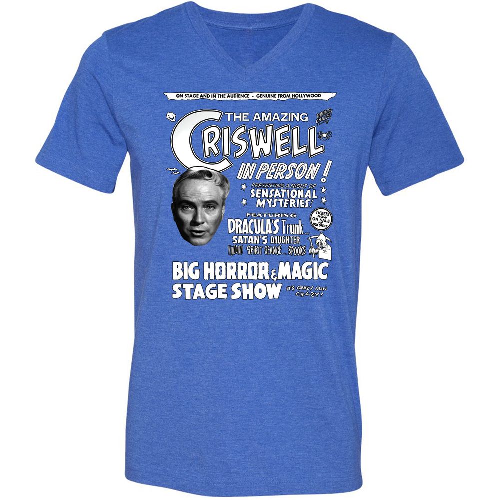 Unisex V-Neck T-Shirt - BN9QW9NK - Heather True Royal - 14