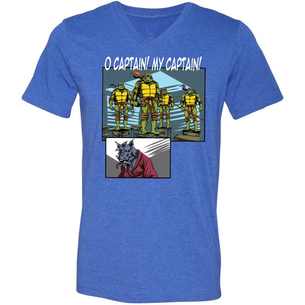 Unisex V-Neck T-Shirt - ENVLZECX - Heather True Royal - 14