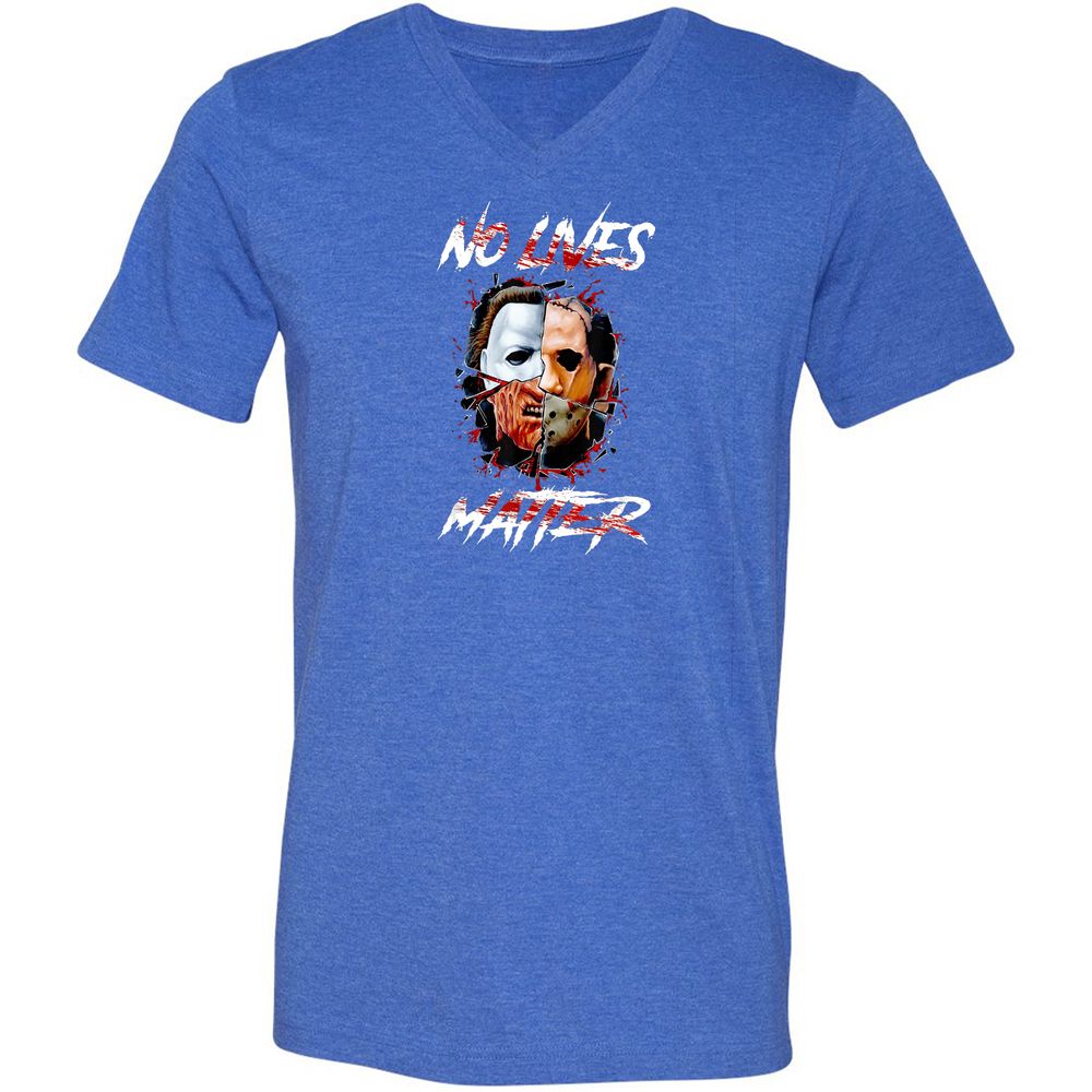 Unisex V-Neck T-Shirt - K1FEBXC3 - Heather True Royal - 14