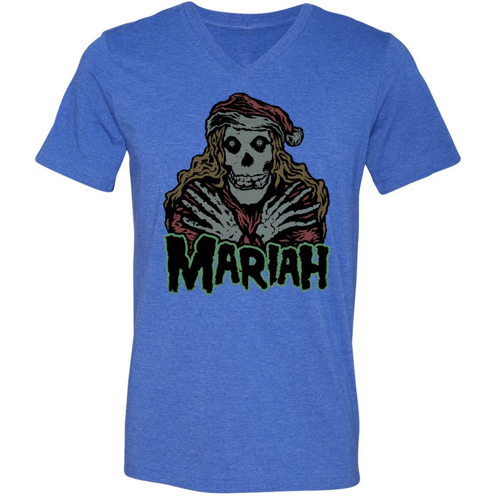 Unisex V-Neck T-Shirt - ELDR5SZF - Heather True Royal - 14