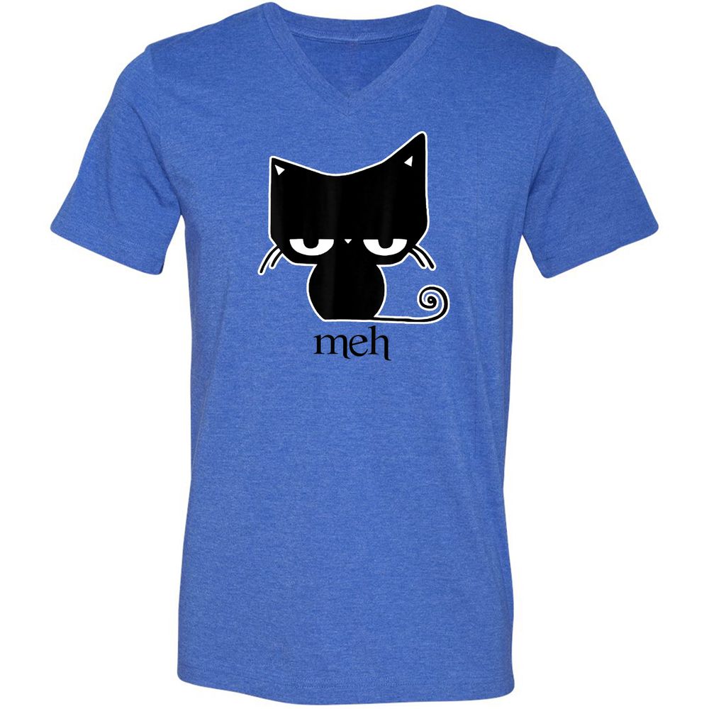Unisex V-Neck T-Shirt - 45XLSN3Y - Heather True Royal - 14