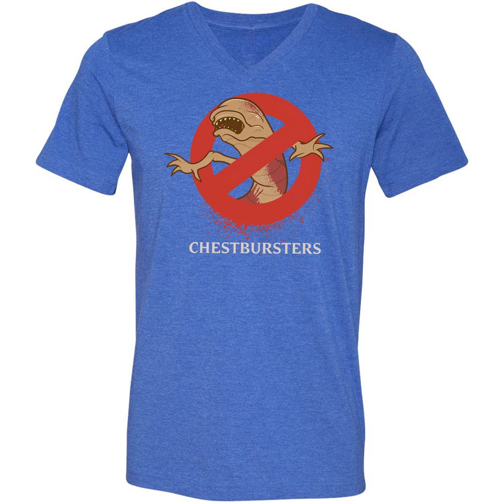 Unisex V-Neck T-Shirt - HXXK6S29 - Heather True Royal - 14