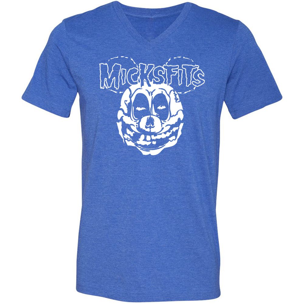Unisex V-Neck T-Shirt - 1S1WN6DR - Heather True Royal - 14