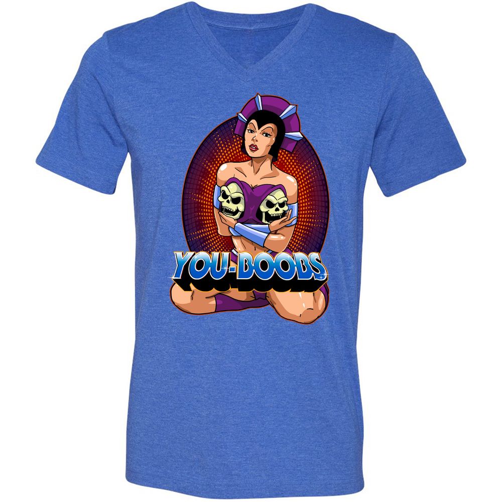Unisex V-Neck T-Shirt - 829VQMD3 - Heather True Royal - 14
