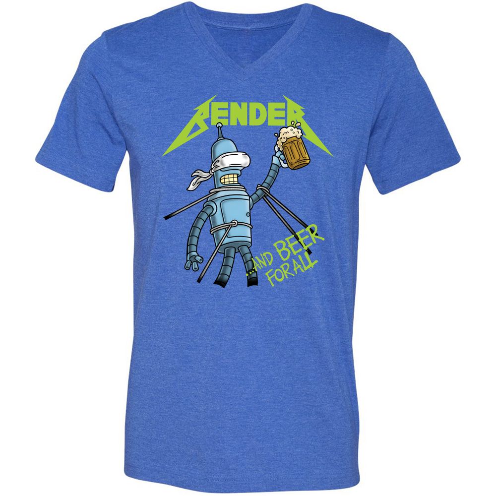 Unisex V-Neck T-Shirt - 75AK1AEJ - Heather True Royal - 14