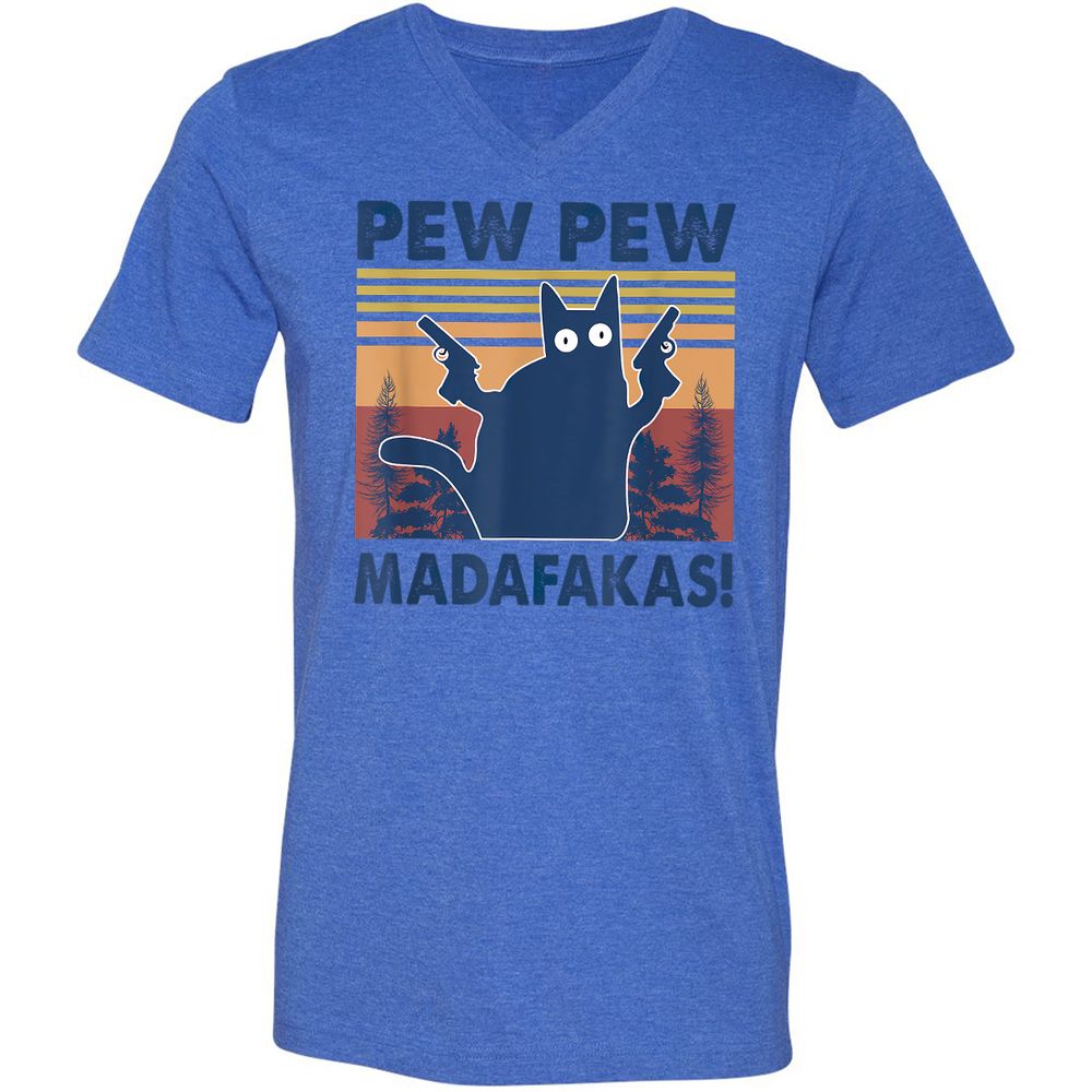 Unisex V-Neck T-Shirt - 2S9TH4G2 - Heather True Royal - 14