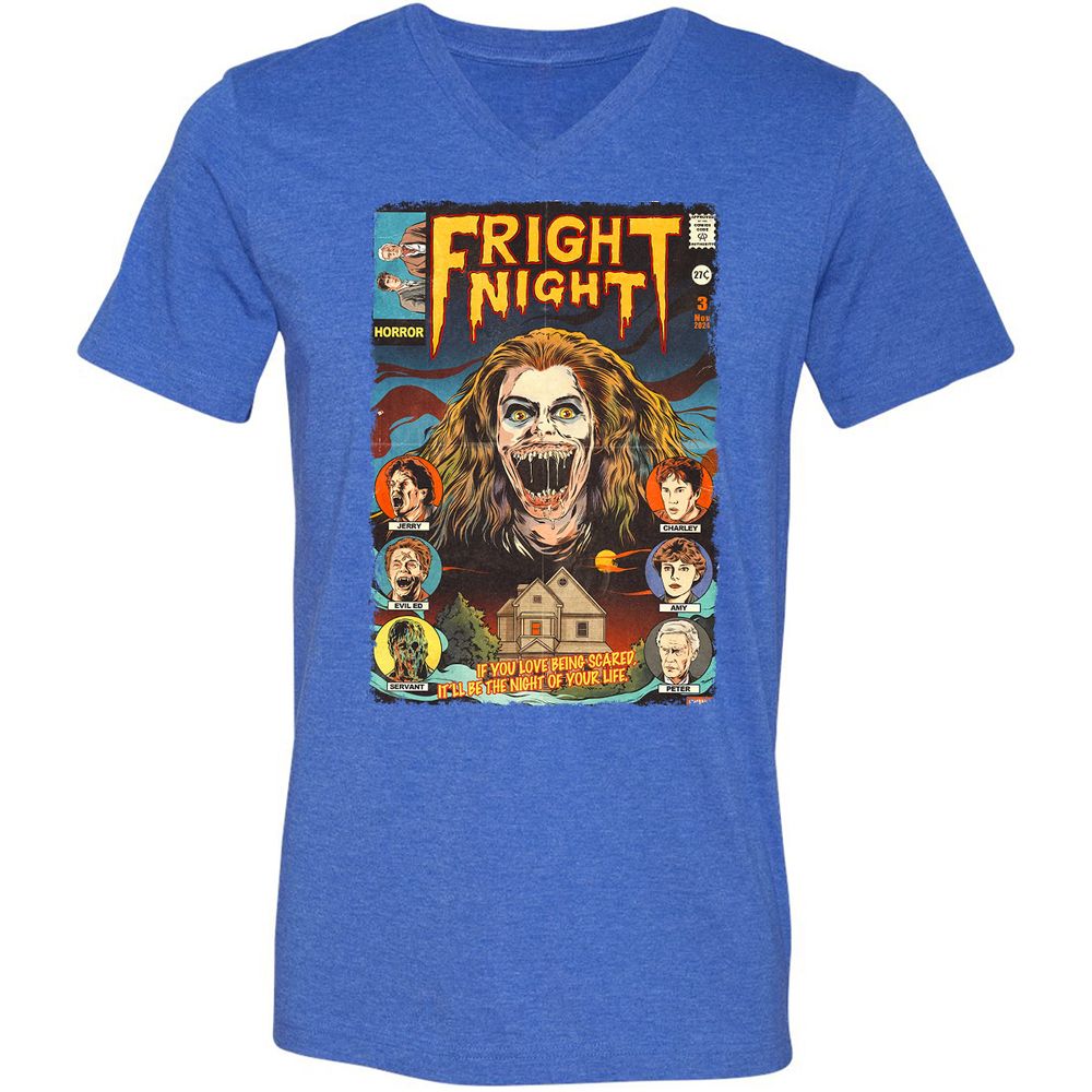 Unisex V-Neck T-Shirt - KL9EXPTB - Heather True Royal - 14