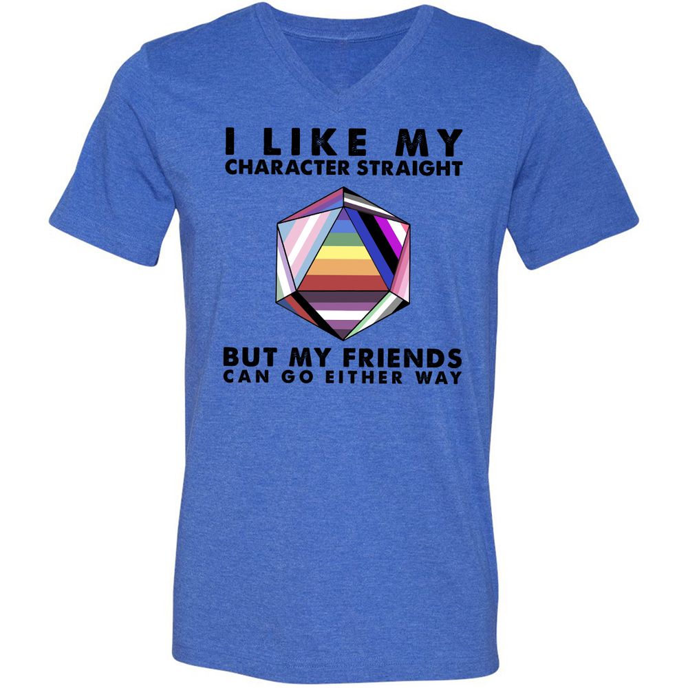 Unisex V-Neck T-Shirt - 4HDC5334 - Heather True Royal - 14