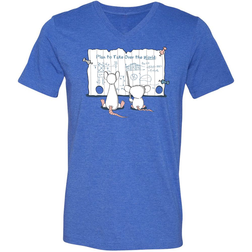 Unisex V-Neck T-Shirt - ED2JNN24 - Heather True Royal - 14