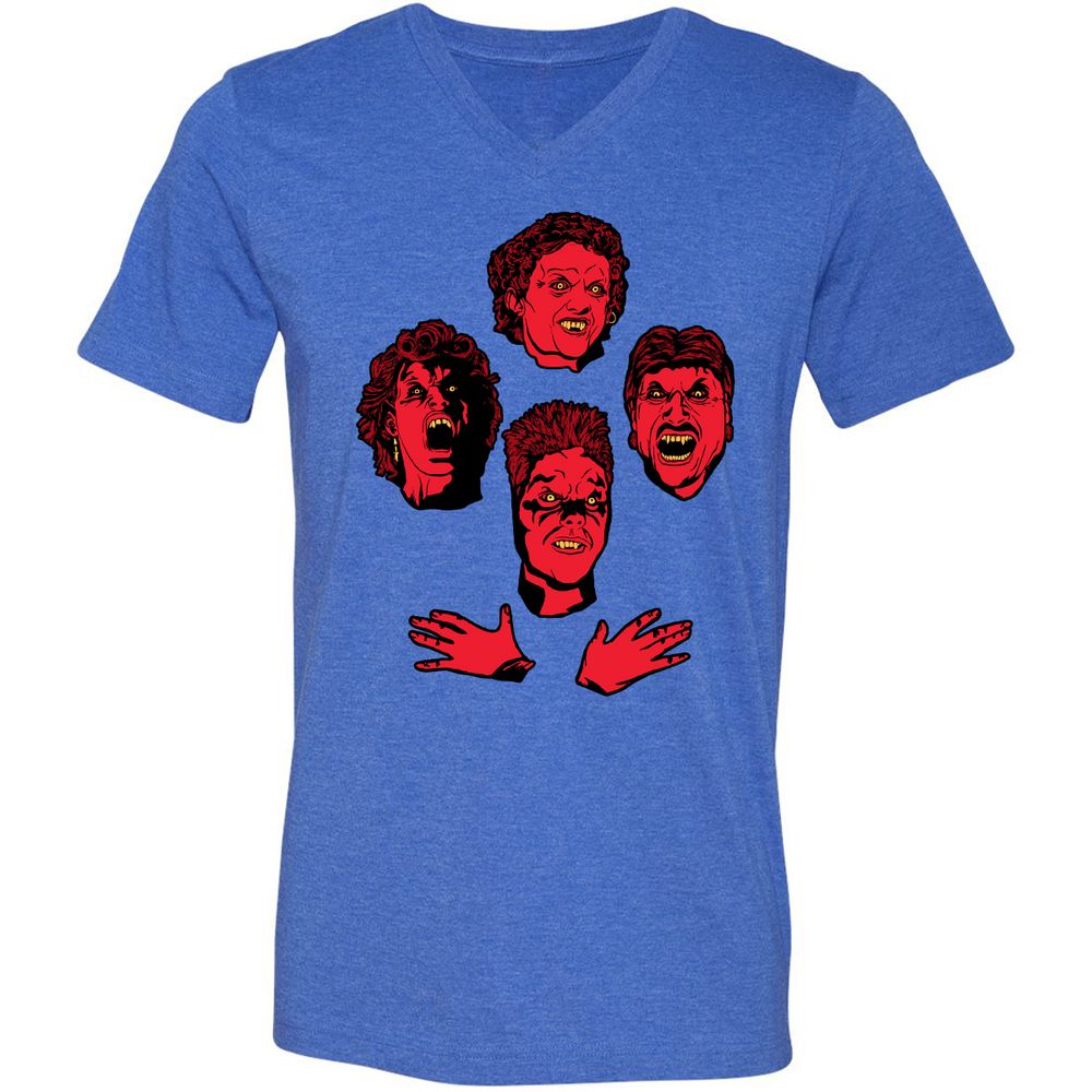 Unisex V-Neck T-Shirt - C6NSK37M - Heather True Royal - 14