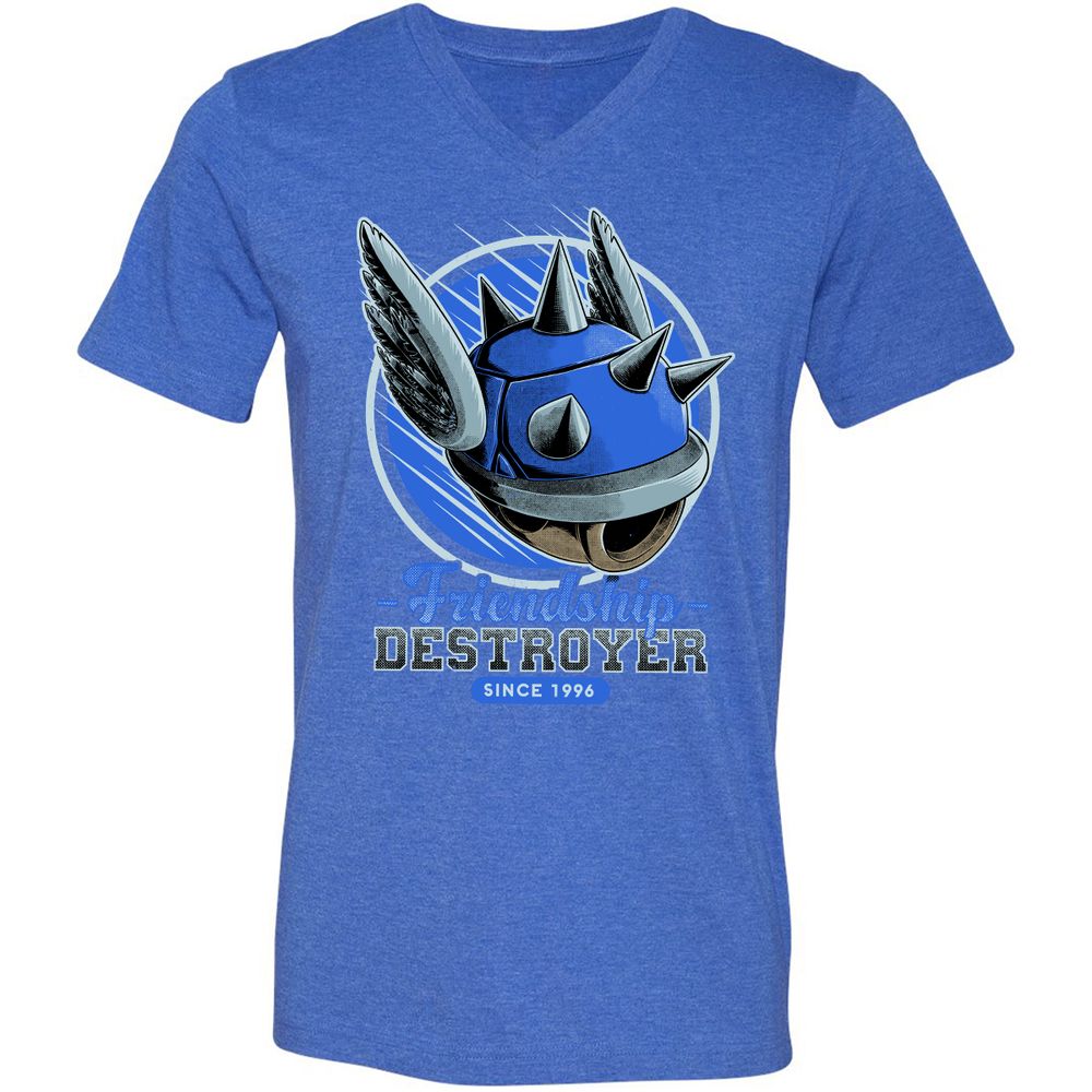 Unisex V-Neck T-Shirt - N4BZUF22 - Heather True Royal - 14