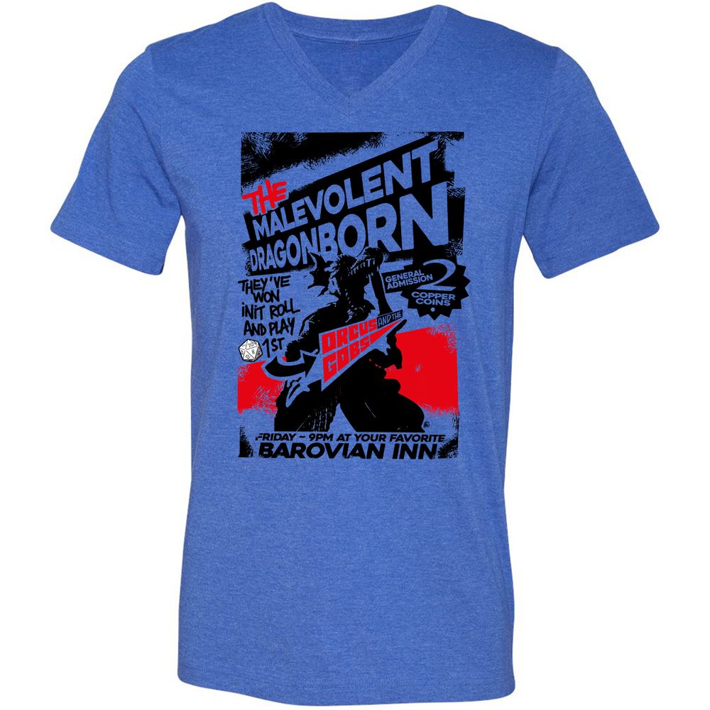 Unisex V-Neck T-Shirt - EXTQEXUG - Heather True Royal - 14