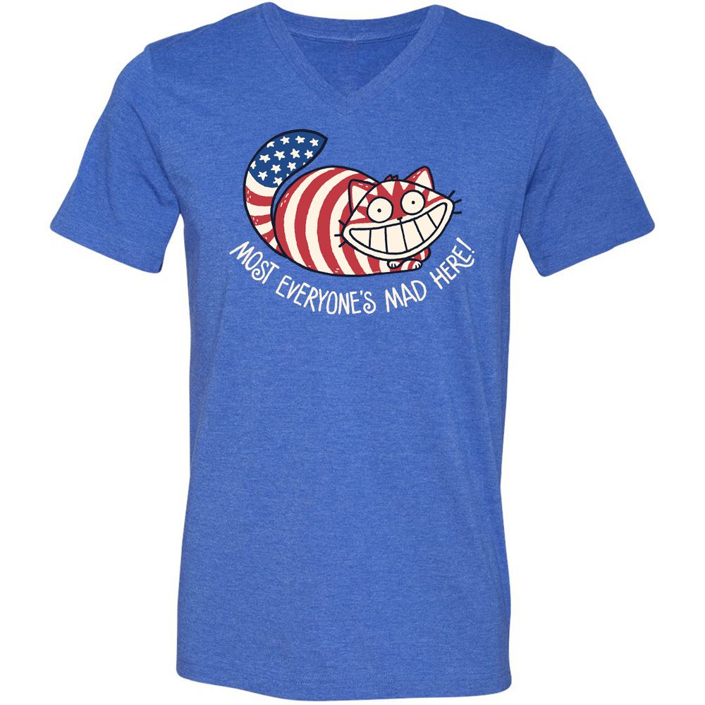 Unisex V-Neck T-Shirt - CPRE4MLA - Heather True Royal - 14