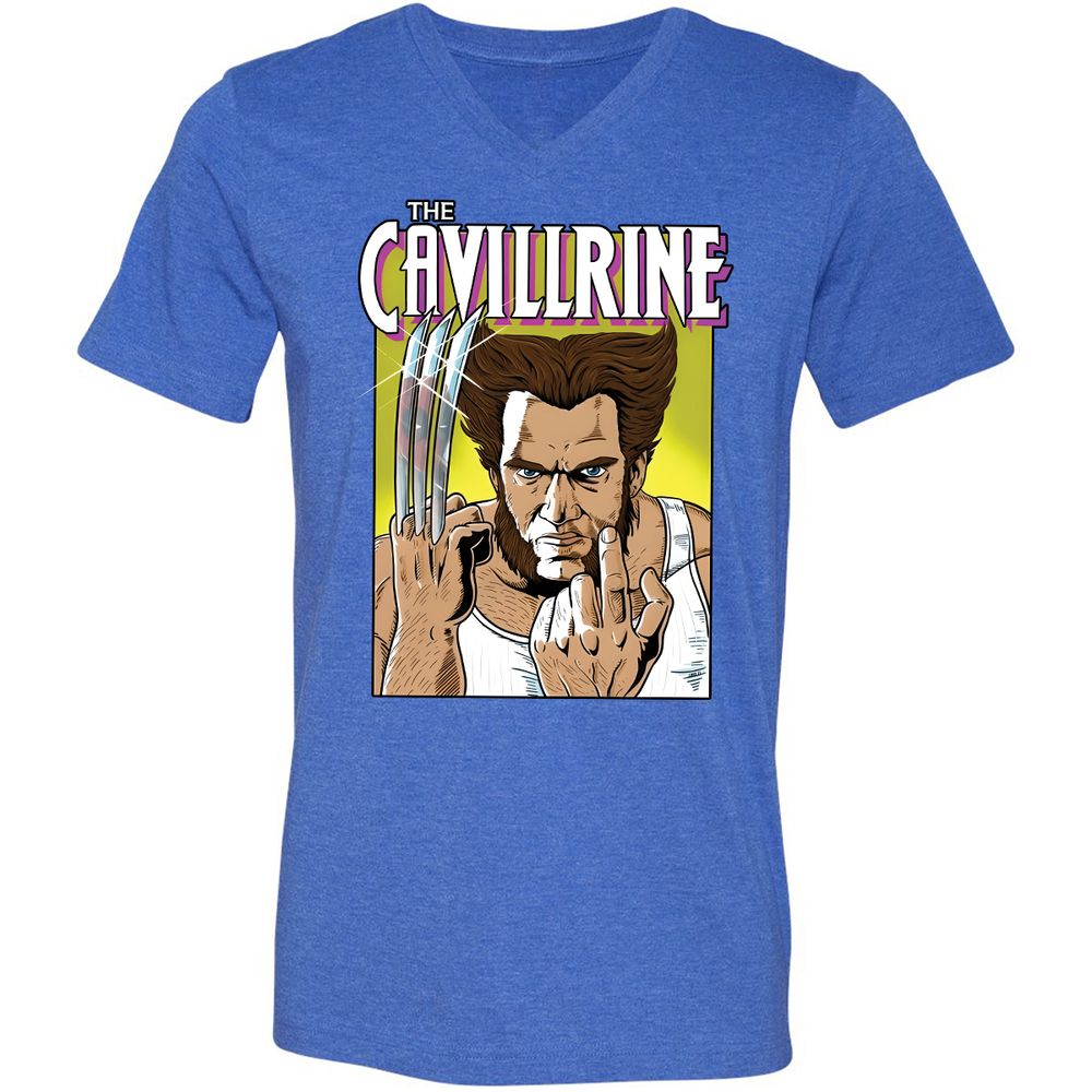 Unisex V-Neck T-Shirt - PUMNFWYX - Heather True Royal - 14