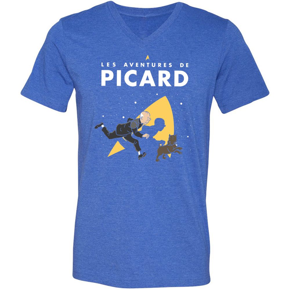 Unisex V-Neck T-Shirt - LZW8TEDW - Heather True Royal - 14