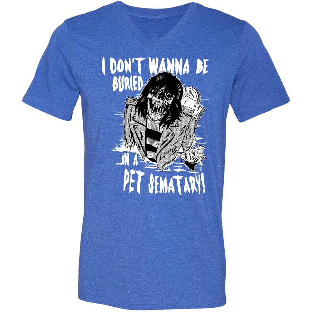Unisex V-Neck T-Shirt - 52U8K8U5 - Heather True Royal - 14
