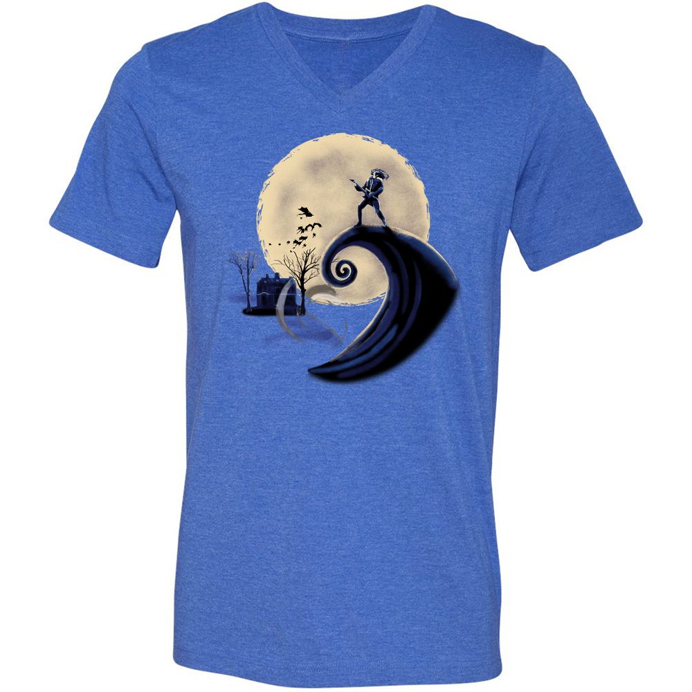 Unisex V-Neck T-Shirt - KJ6LR76A - Heather True Royal - 14