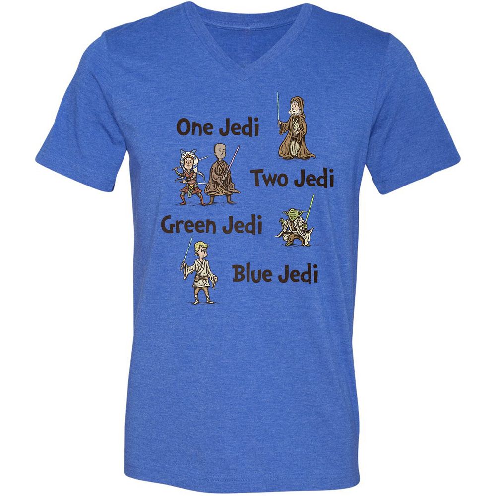 Unisex V-Neck T-Shirt - 6KPWVS2Z - Heather True Royal - 14