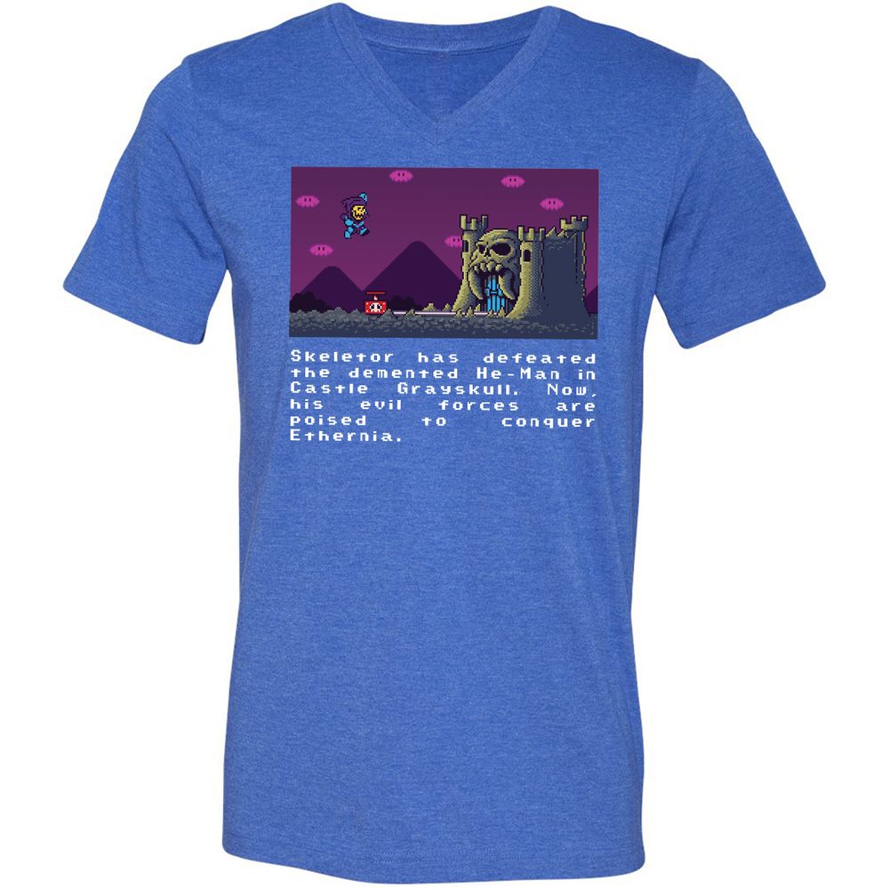 Unisex V-Neck T-Shirt - VUBP21QZ - Heather True Royal - 14