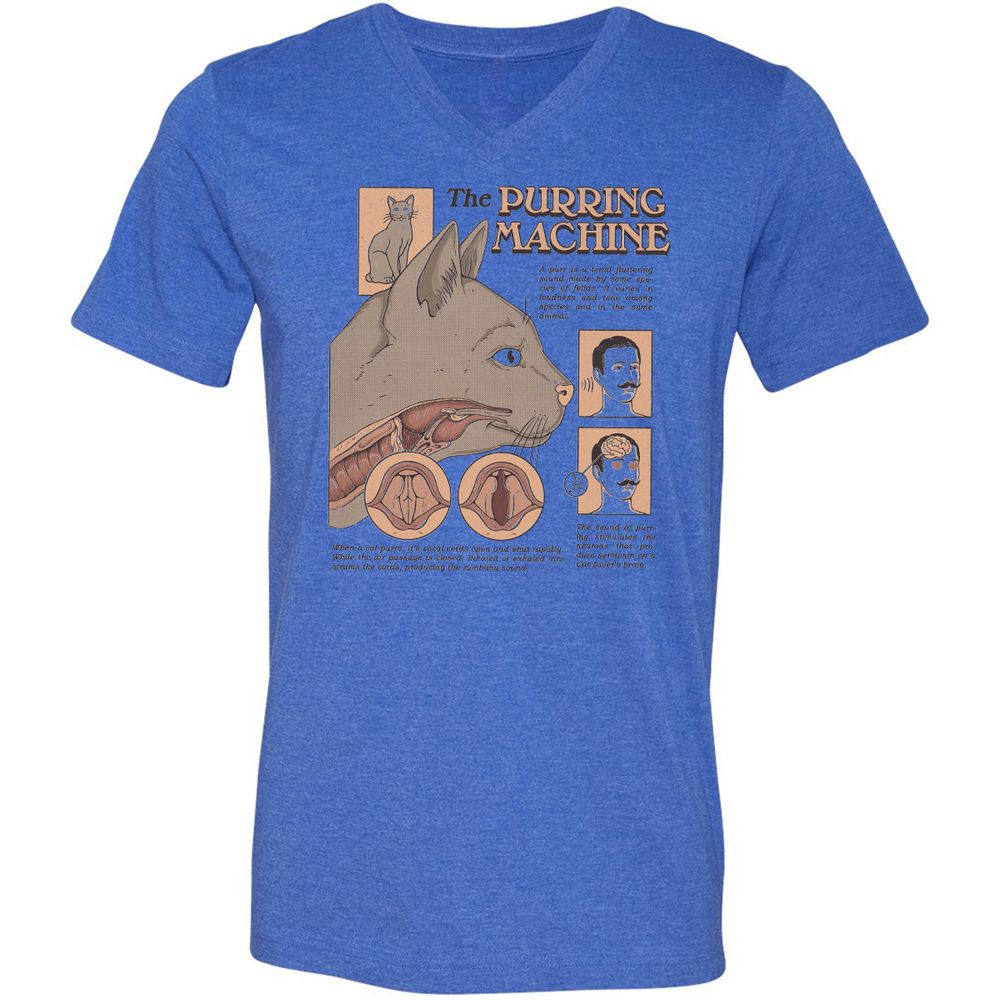 Unisex V-Neck T-Shirt - DJ8JTFLH - Heather True Royal - 14