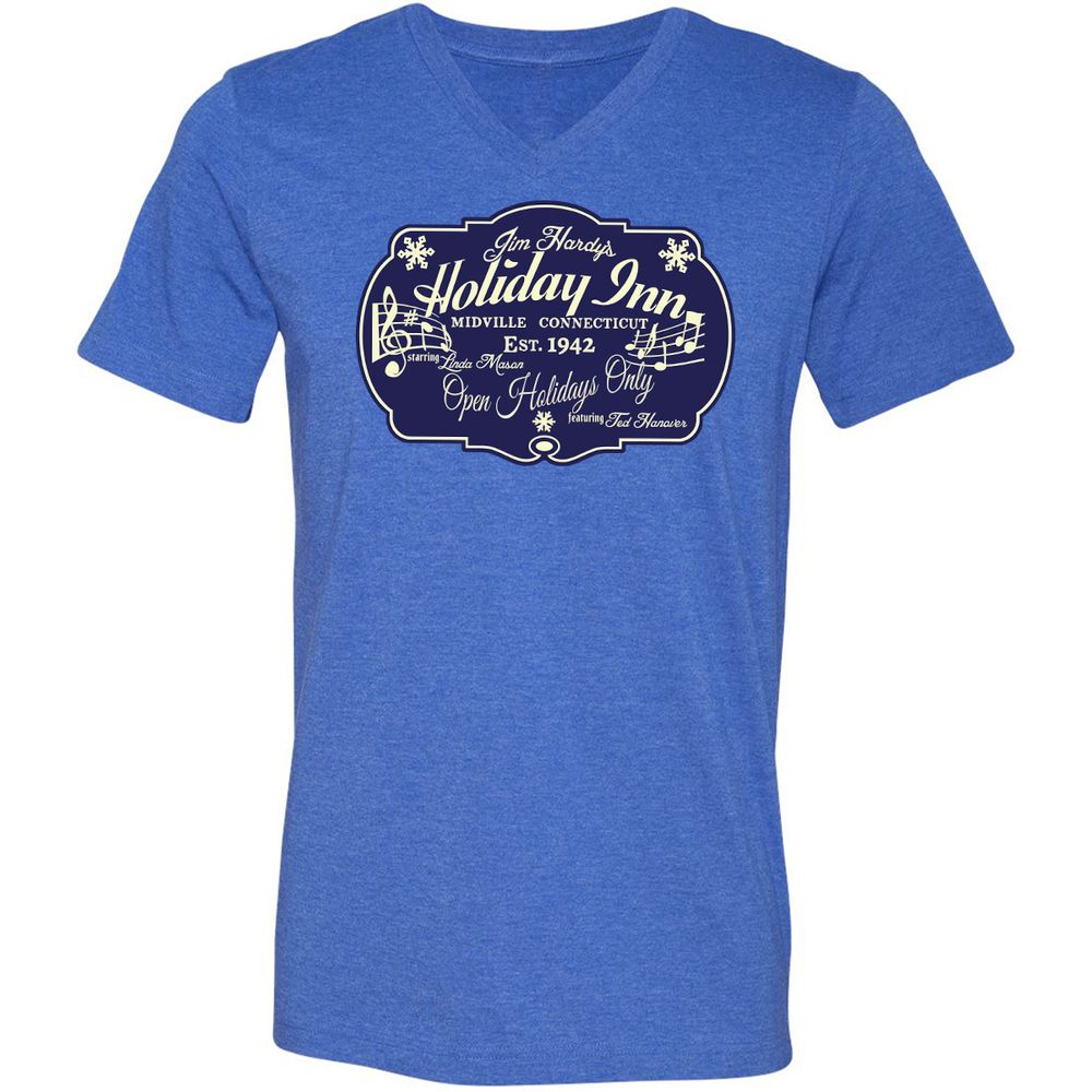 Unisex V-Neck T-Shirt - 84U6ETQT - Heather True Royal - 14