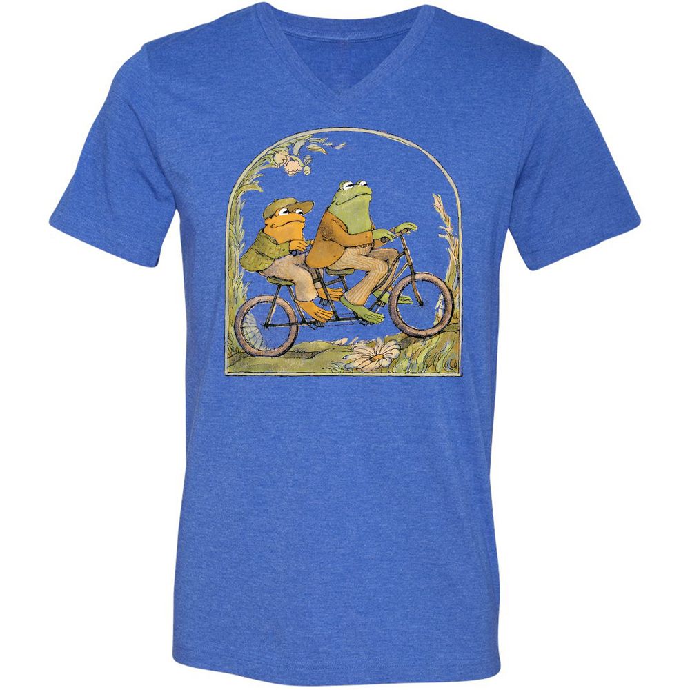 Unisex V-Neck T-Shirt - 7AV6YHNU - Heather True Royal - 14