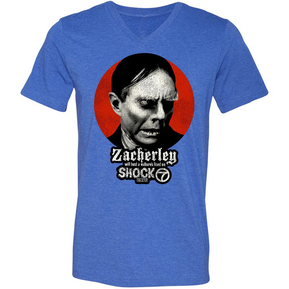 Unisex V-Neck T-Shirt - N7Q9G3VW - Heather True Royal - 14