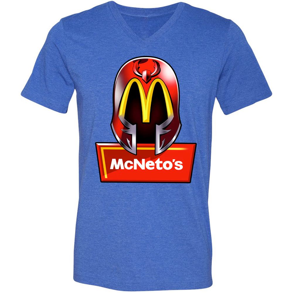 Unisex V-Neck T-Shirt - HYNFPWGR - Heather True Royal - 14