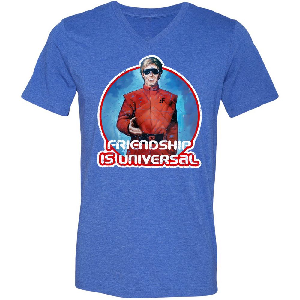 Unisex V-Neck T-Shirt - 7V5EEF2R - Heather True Royal - 14