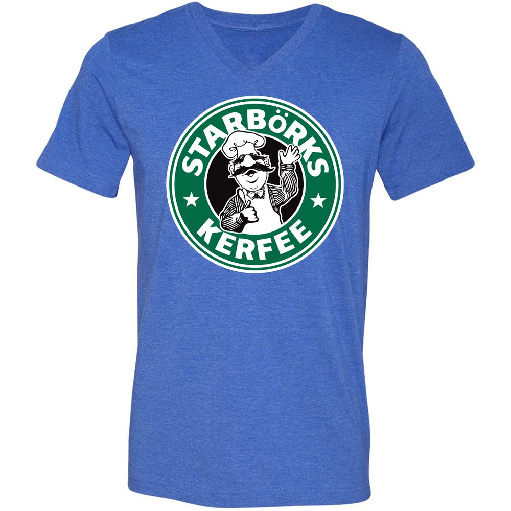 Unisex V-Neck T-Shirt - T8C2C89L - Heather True Royal - 14