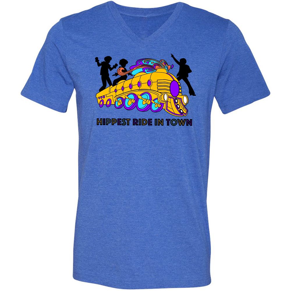 Unisex V-Neck T-Shirt - 1S7VDVJG - Heather True Royal - 14