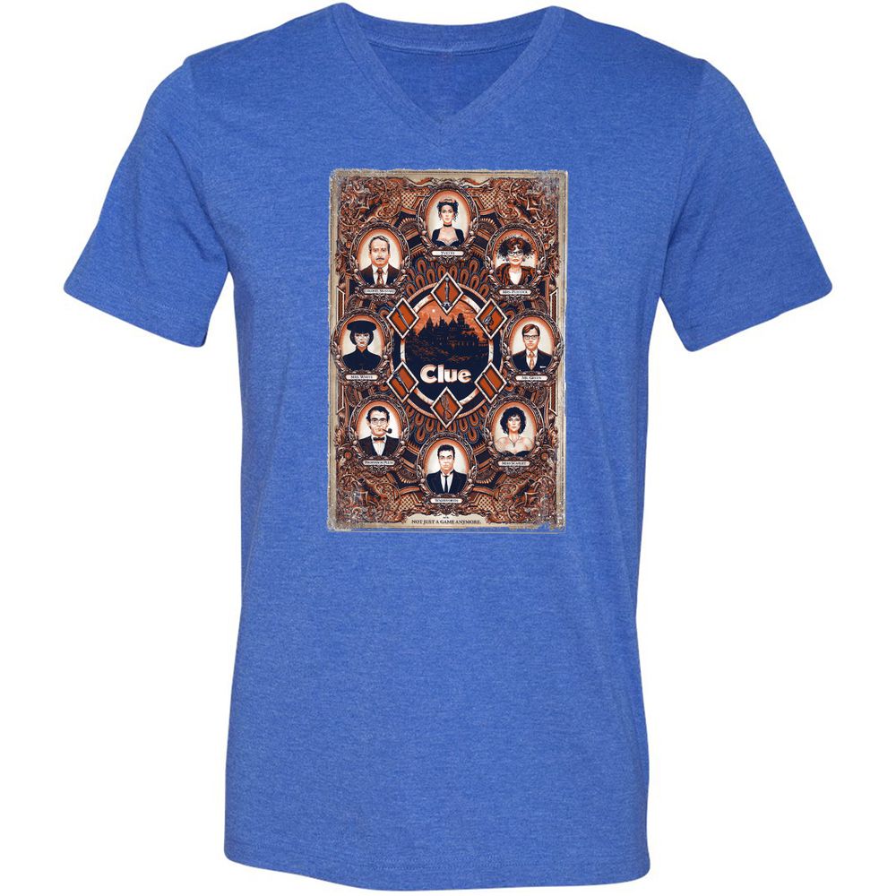 Unisex V-Neck T-Shirt - XBBCEW3E - Heather True Royal - 14