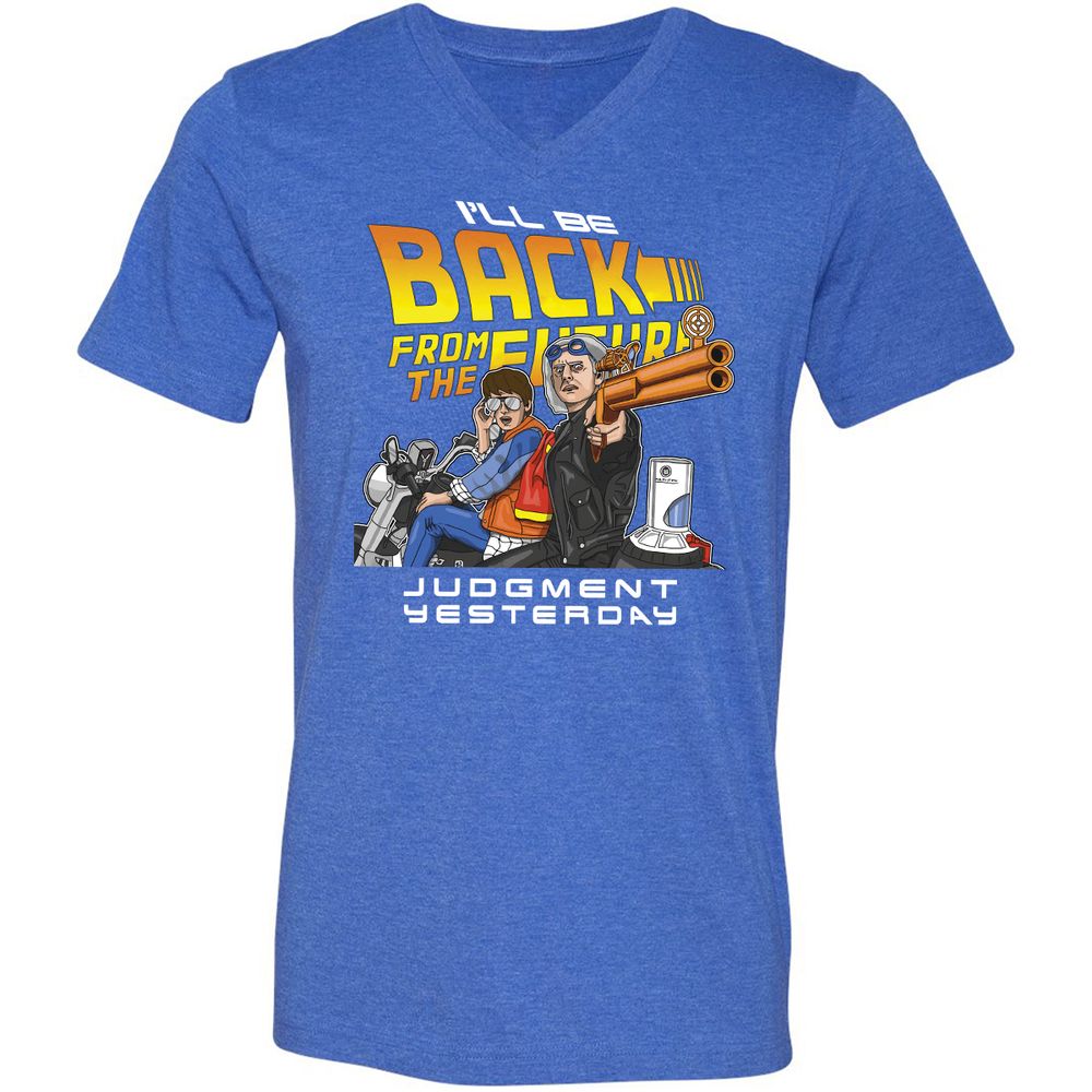 Unisex V-Neck T-Shirt - TUPHZ615 - Heather True Royal - 14