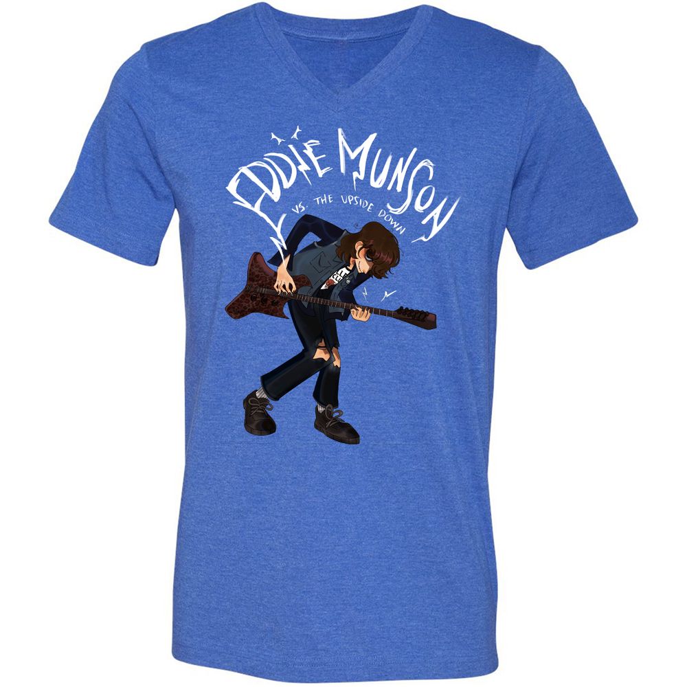 Unisex V-Neck T-Shirt - MAWNN1PX - Heather True Royal - 14