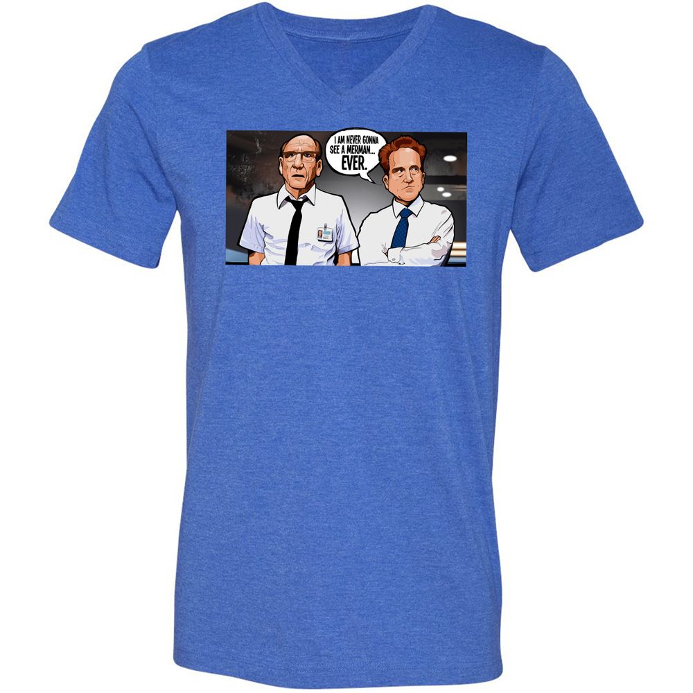Unisex V-Neck T-Shirt - DQXVH9XS - Heather True Royal - 14