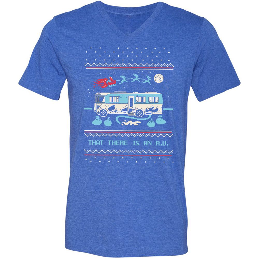 Unisex V-Neck T-Shirt - SPTGRENJ - Heather True Royal - 14