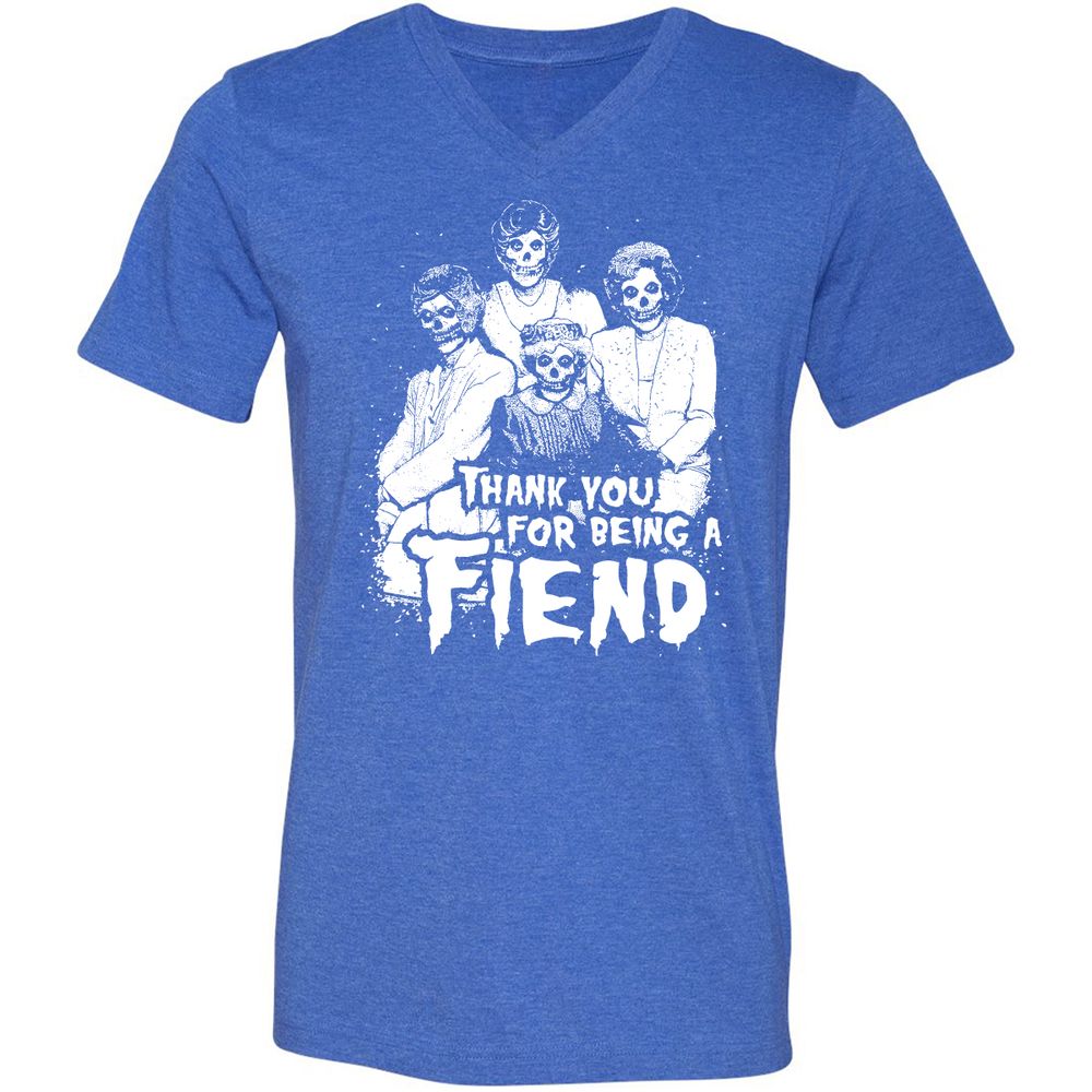 Unisex V-Neck T-Shirt - CGZV5FU6 - Heather True Royal - 14