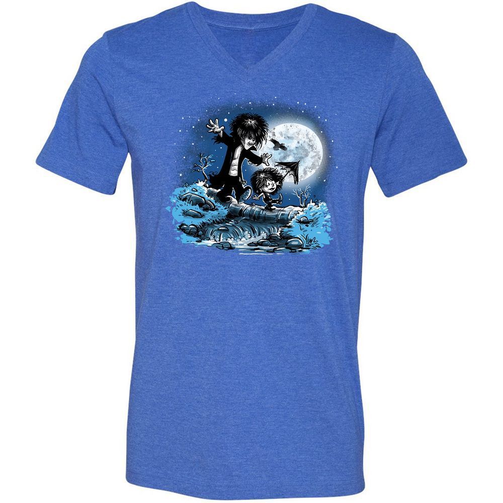 Unisex V-Neck T-Shirt - KNE63WYW - Heather True Royal - 14