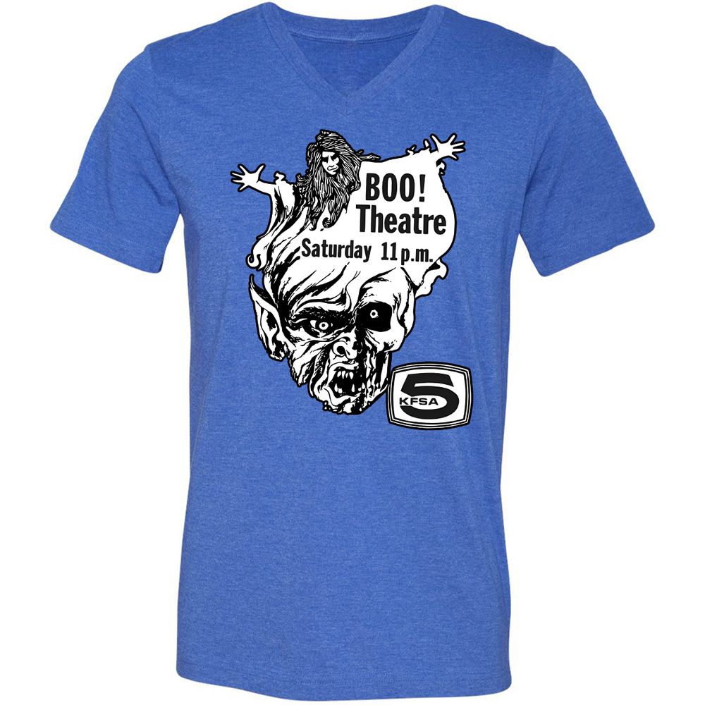 Unisex V-Neck T-Shirt - KUSMZXZT - Heather True Royal - 14