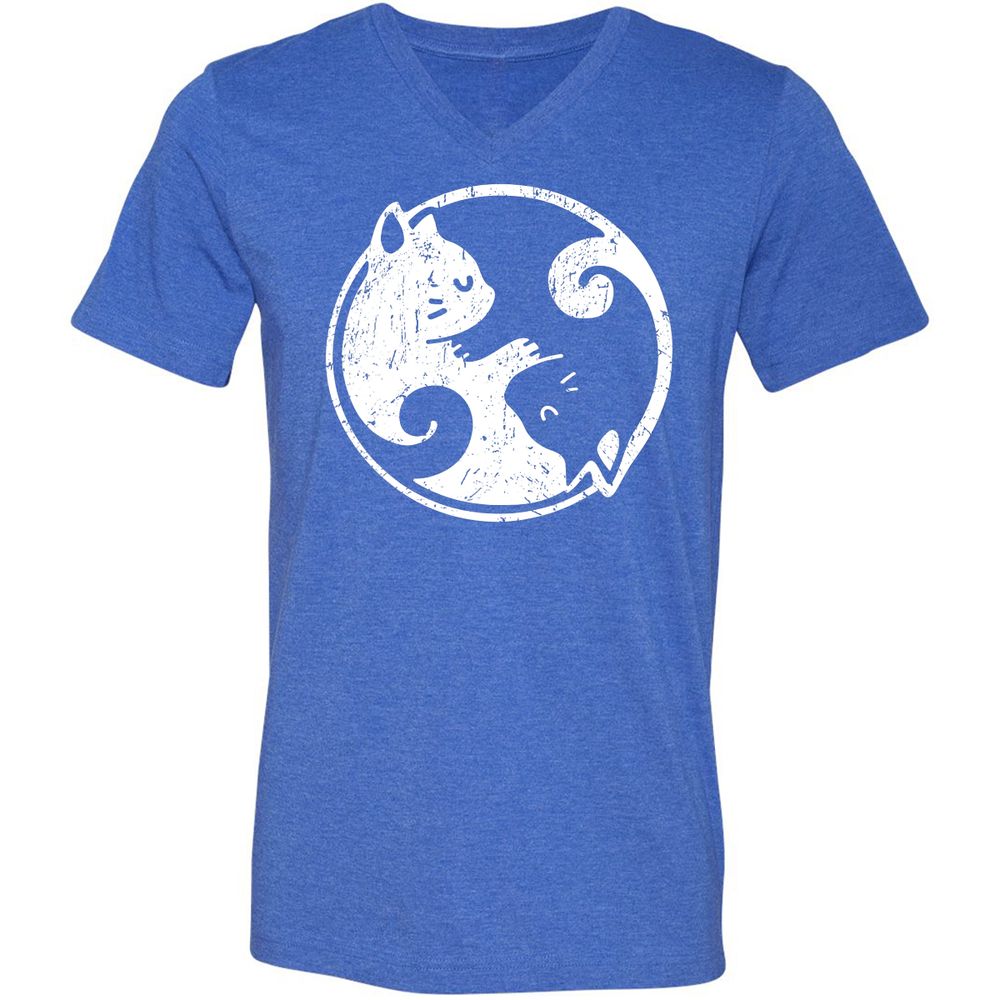 Unisex V-Neck T-Shirt - 6K3GJKV8 - Heather True Royal - 14